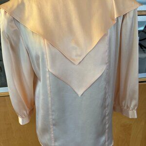 Vintage Joanie Char silk blouse light peach-blush